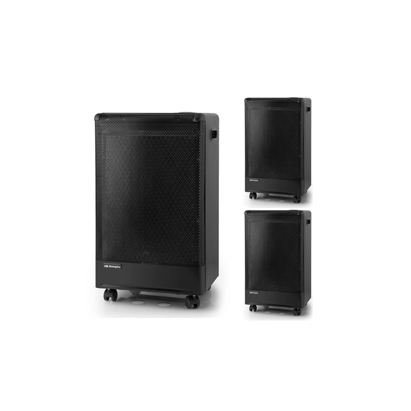 Set di 3 Stufas catalitica H55 Orbegozo 3000 W. Consumo massimo di 218 Gr/h e minimo di 127 Gr/h	