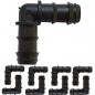 Lot de 50 Coude cannelé 20 mm pour tuyau goutte à goutte. Liaison coudée pour l'union de tuyaux, noir Lot de 50 Coude cannelé 20 mm pour tuyau goutte à goutte. Liaison coudée pour l'union de tuyaux, noir