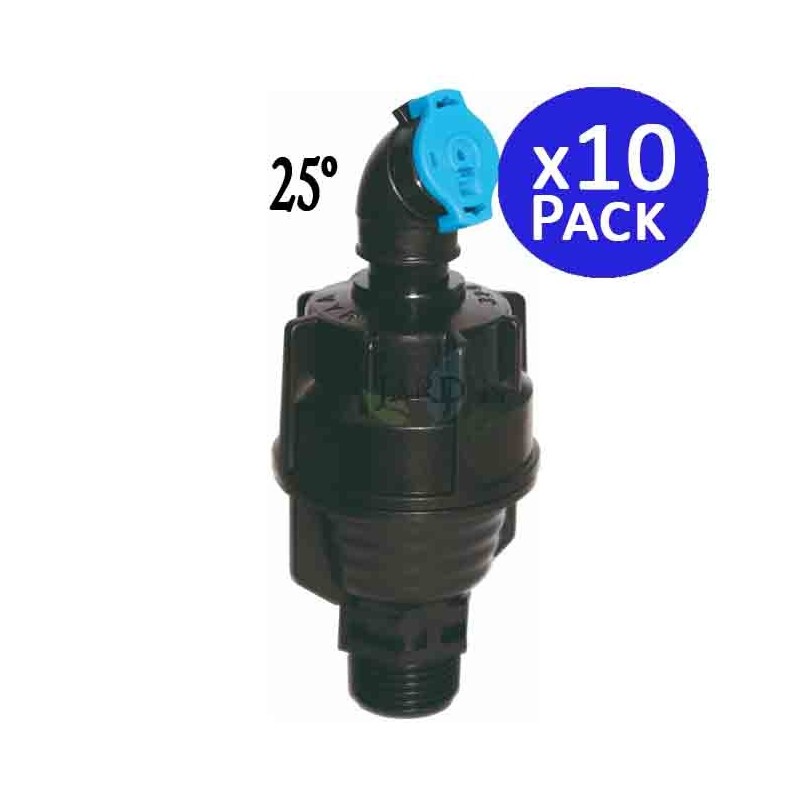 Irrigatore circolare per irrigazione agricola da 1/2" | Confezione da 10 irrigatori con angolo di 25° e gittata di 8-10 m | Irri