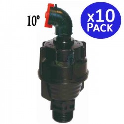 10 Stück Landwirtschaftssprinkler, zirkulär 1/2'' mit einem Winkel von 10º, Reichweite 8 bis 10 Meter