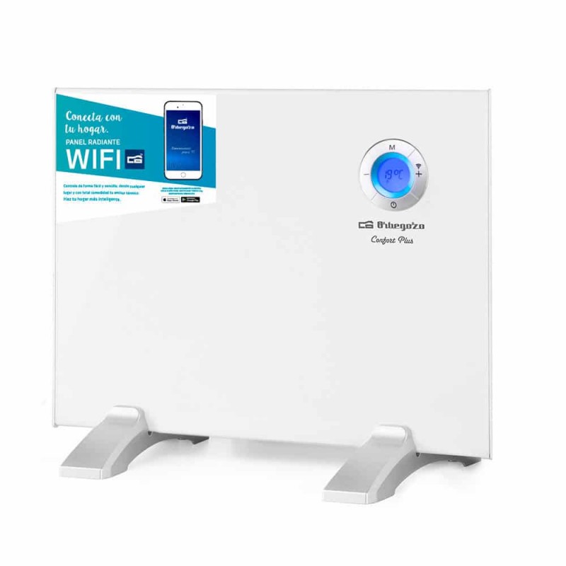 Panel radiante WIFI 500W Orbegozo REW5000. Control táctil. Conexión inalámbrica APP. Rango de temperatura: 7ºC - 35ºC.