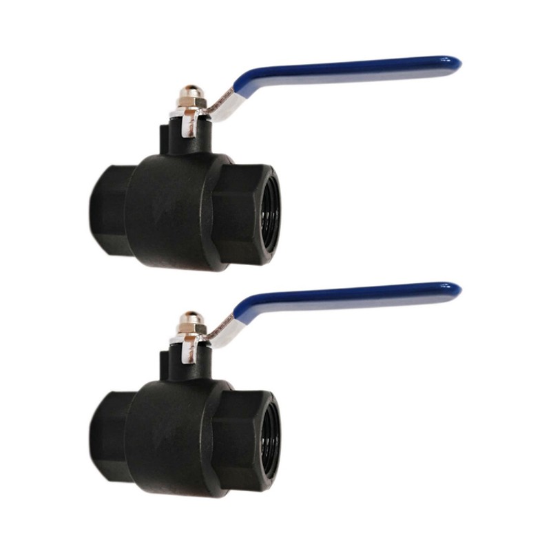 Lot de 2 Valves à sphère antigel 1/2'' Polypropylène noir pour plomberie