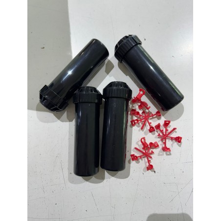 Pacote com 10 aspersores Minipro de 1/2". Alcance de 5,10 a 9,1 metros. Rosca fêmea de 1/2". Aspersor de jardim pop-up Krain.