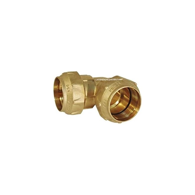 Brass elbow for polyethylene pipe, brass fitting with Aenor certification, size of your choice