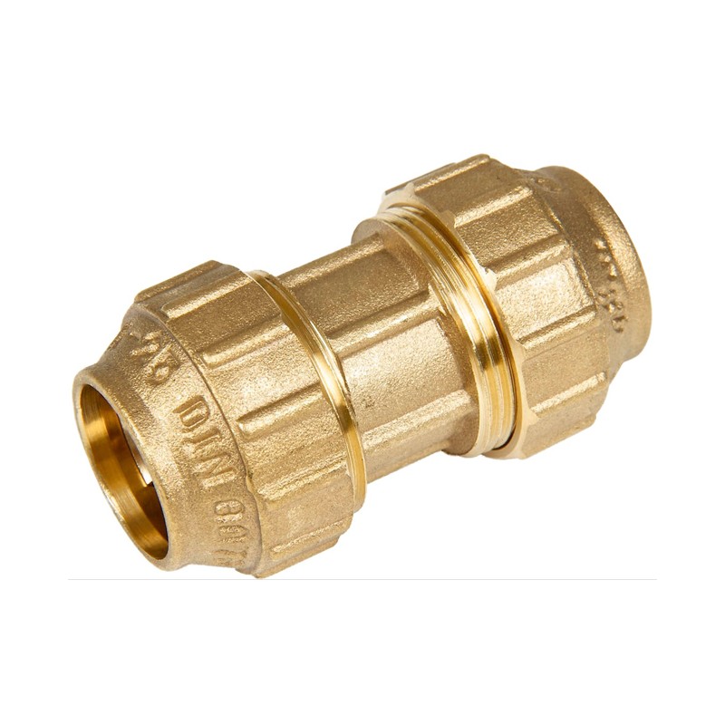 Brass sleeve for polyethylene pipe, brass coupling with Aenor certification, size of your choice