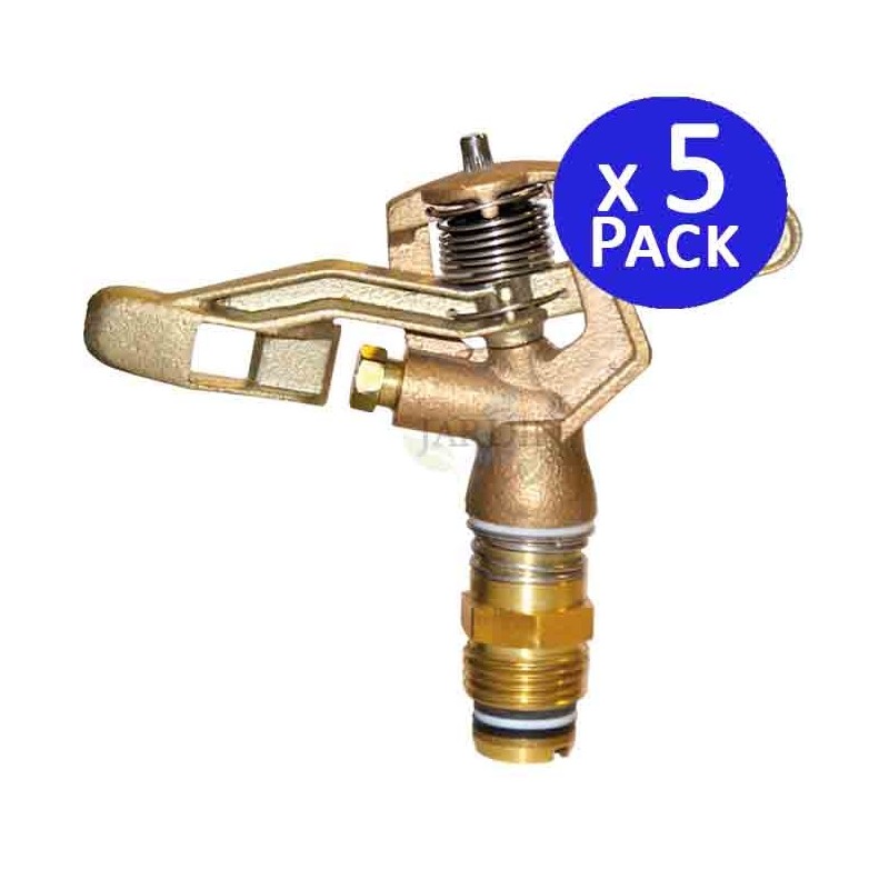 Lot de 5 Arroseur à pulsation, arroseur de pelouse, Arroseur circulaire agricole arrosage 1/2'' en laiton 12º, portée 7 à 10 m Lot de 5 Arroseur à pulsation, arroseur de pelouse, Arroseur circulaire agricole arrosage 1/2'' en laiton 12º, portée 7 à 10 m