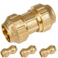 Pack 4 Manguito Latón 40mm para tuberia de polietileno 40 mm | Accesorio de laton Certificado Aenor | Enlace de latón fontaneria