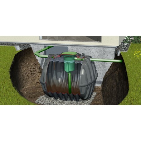Klärgrube mit Filter, 3000 Liter, 5 bis 11 Einwohner, CE-zertifiziert