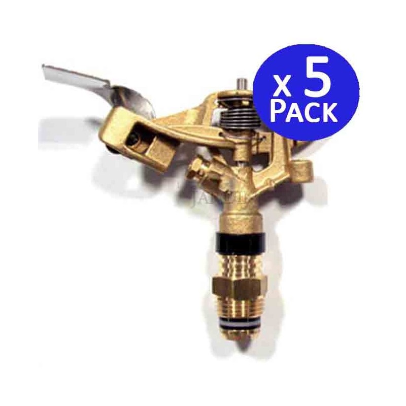 Lot de 5 Arroseur à pulsation, arroseur de pelouse, Arroseur circulaire agricole arrosage 1/2'' en laiton 28º, portée 9 à 14 m Lot de 5 Arroseur à pulsation, arroseur de pelouse, Arroseur circulaire agricole arrosage 1/2'' en laiton 28º, portée 9 à 14 m