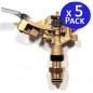 Set di 5 Irrigatore a pulsazione, irrigatore per prato, irrigatore circolare agricolo 1/2'' in ottone 28º, portata da 9 a 14 m Set di 5 Irrigatore a pulsazione, irrigatore per prato, irrigatore circolare agricolo 1/2'' in ottone 28º, portata da 9 a 14 m