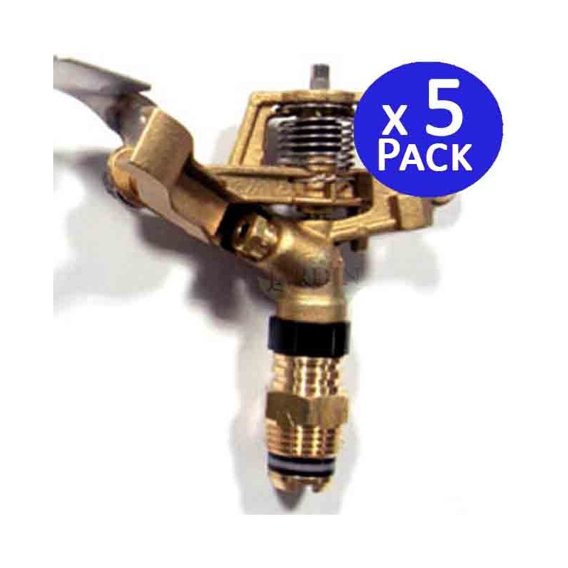 Lot de 5 Arroseur à pulsation, arroseur de pelouse, Arroseur circulaire agricole arrosage 1/2'' en laiton 24º, portée 9 à 14 m Lot de 5 Arroseur à pulsation, arroseur de pelouse, Arroseur circulaire agricole arrosage 1/2'' en laiton 24º, portée 9 à 14 m