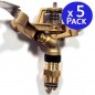 5 Stück Pulsationssprinkler, Rasenbewässerungssprinkler, zirkulärer Landwirtschaftssprinkler 1/2'' aus Messing mit 24º, Reichw