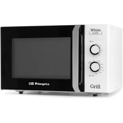 Microondas con Grill 1000W Orbegozo. Capacidad 30 L. 5 niveles de potencia + 3 combinaciones grill-microondas.