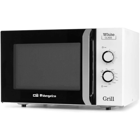  Mikrowelle mit Grill 1000W Orbegozo.  Fassungsvermögen 30 L. 5 Leistungsstufen + 3 Grill-Mikrowellen-Kombinationen.