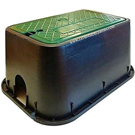 Lot de 4 Bouche d'arrosage plastique rectangulaire 49x35x22 cm, Boîte d'arrosage pour 2 à 4 électrovannes
