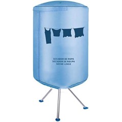 Secadora de roupas elétrica portátil, 1000 W, grande capacidade, 10 kg, varal redondo de camada dupla, 60 x 160 cm
