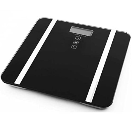 Bilancia elettronica da bagno Orbegozo. Superficie in vetro temperato. Display LCD da 7,5 x 3 cm. Portata massima: 180 kg.