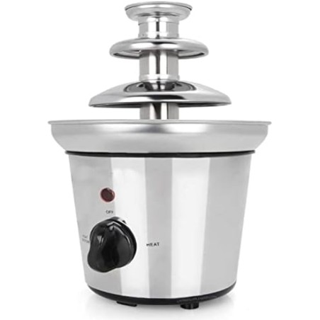 Fontana di cioccolato a 3 piani Orbegozo. Corpo e fontana in acciaio inox. Mantieni la funzione al caldo. Potenza 32W