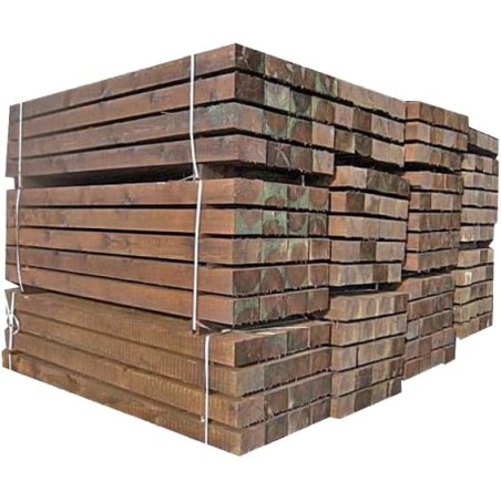 Traverse en bois traité 22x12x120 cm, pour la réalisation de bordures, compositions décoratives dans les jardins, délimitation