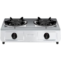 Cuisinière à gaz 2 feux Vitrokitchen en acier inoxydable.