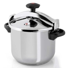 Panela de pressão clássica Orbegozo de 8 litros. 24 cm de diâmetro. Adequada para todos os fogões. Alças laterais. Aço inoxidáve