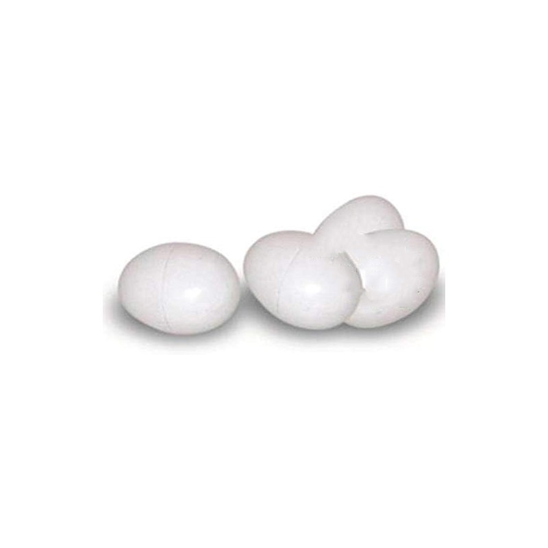 Plastic chicken eggs. 