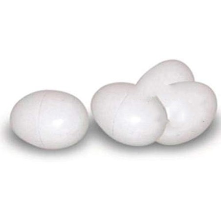 Plastic chicken eggs. 