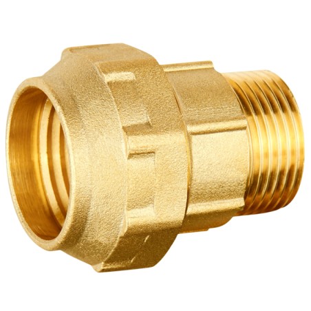 Pack of 4 Brass Male Connectors 40mm x 1 1/4'' for 40mm Polyethylene Pipe | AENOR Certified Brass Fitting | Male Threaded Connec