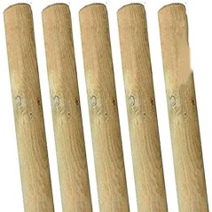 Lot de 5 Tuteur en bois 150 cm Ø 10 cm | Tuteurs sans Pointe | Poteaux en Bois | Piquets de Fixation | Piquets de Jardin