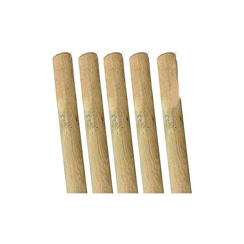 Lot de 5 Tuteur en bois 150 cm Ø 10 cm | Tuteurs sans Pointe | Poteaux en Bois | Piquets de Fixation | Piquets de Jardin