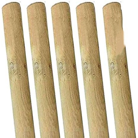 5 Stück Baumstützen 150 cm Ø 10 cm | Holzpfähle ohne Spitze | Pfosten für Zäune, Gärten, Pergolen und Pflanzen
