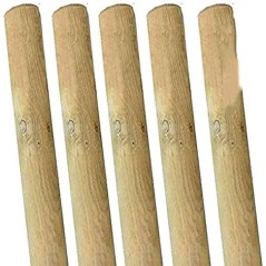 5 x Poste Tutor madera Sin Punta 150 cm, diametro 8 cm. Soporte de arboles. Construccion de vallas, cercados, pergolas