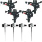Set di 4 Irrigatore a Settore Agricolo 3/4'', portata da 13 a 18 m + Picchetto di Supporto per Irrigatore Set di 4 Irrigatore a Settore Agricolo 3/4'', portata da 13 a 18 m + Picchetto di Supporto per Irrigatore