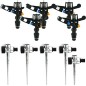 Lot de 5 Arroseur agricole d'arrosage circulaire 1/2'', portée 7-13m + Support d'arrosage en métal Lot de 5 Arroseur agricole d'arrosage circulaire 1/2'', portée 7-13m + Support d'arrosage en métal