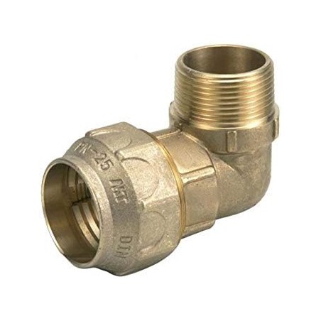 Brass male elbow for polyethylene pipe, size to choose