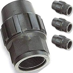 Enlace hembra Polietileno 40mm x 1 1/4'' (pack 4). Producto con certificado AENOR utilizado en tuberias PE 40 mm