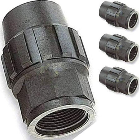 Pack 4 Enlace Hembra Polietileno 40mm x 1 1/4'' para Tuberia de polietileno 40 mm | Enlace Hembra 40 Aenor | Conector riego