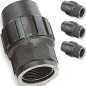 Pacote com 4 conectores fêmeas de polietileno de 40 mm x 1 1/4" para tubos de polietileno de 40 mm | Conector fêmea Aenor 40 | C