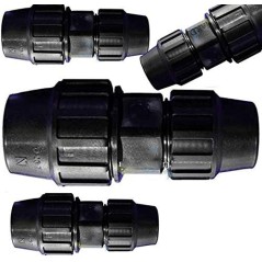 Lot de 4 Maillon de Raccordement réduit 32 x 25mm. Produit en plastique PE pour tuyau d'eau 32 et 25mm