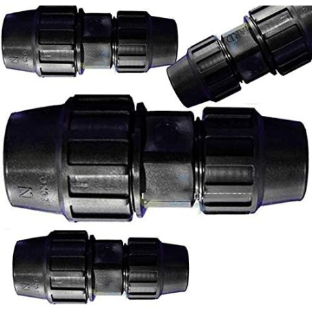 Set di 4 Raccordo in Polietilene 32 a 25 mm | Connettore per tubo Sistema di irrigazione | Unione per Tubi Irrigazione