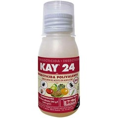 Kay 24 insecticide, 50cc. Utiliser sur les pucerons, les thrips, le psila, les pries, l'emoasca et autres