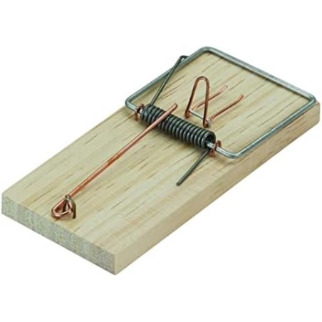 Pack 12 Trampas para Ratones de Madera 17x7 cm, Trampa de Percusión, Gran Fuerza de Golpe