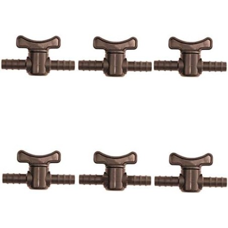 6 Stück Absperrhahn 7 mm für Tropfbewässerung, Ideal zur Kontrolle des Wasserflusses