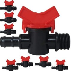 Lot de 25 Vanne d'arrosage goutte à goutte 16mm x 1/2''| Robinet d'irrigation 16 mm | Valve de tuyau d'irrigation goutte à goutt