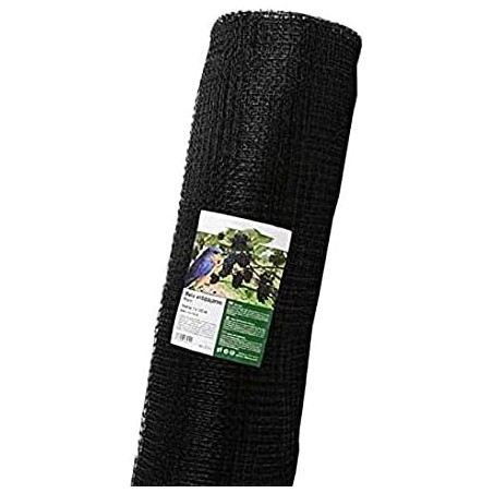 Rede antipássaros preta, 2x100 m, quadrados de 16 mm, proteção eficaz contra pássaros em pomares e jardins