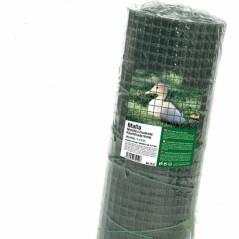 Grillage à Poule 13mm 0,5x10 m. Galvanisé Maille carré en plastique vert . Cloture poulailler voliere Poulailler Jardin metalliq