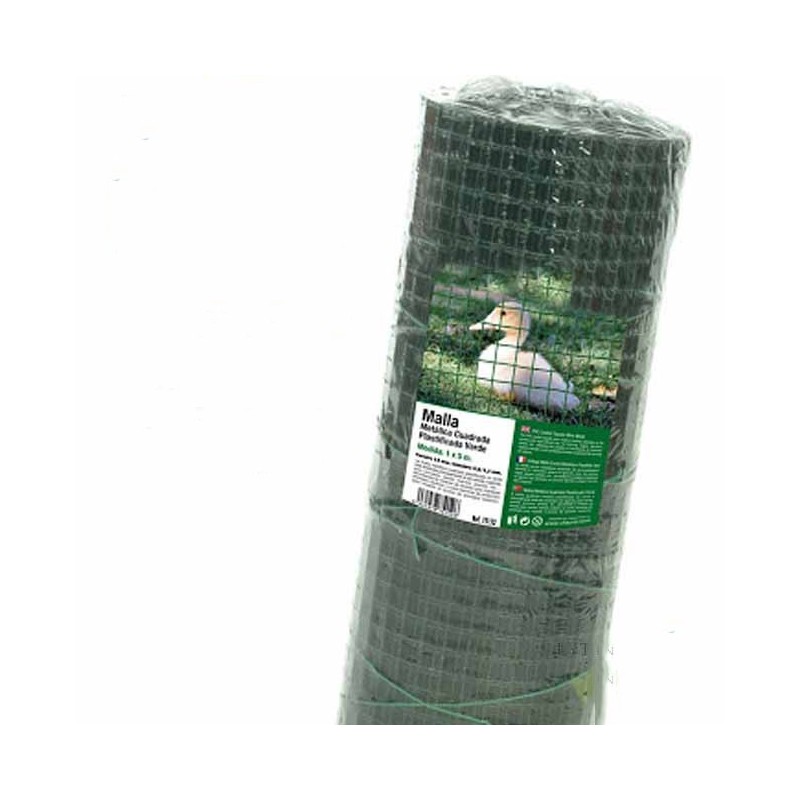 Green metallic mesh, 13mm square. Green metallic mesh, 13mm square.