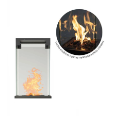 Stufa a gas Orbegozo PHE 95 Nera 360° - Calore immediato ed effetto caminetto, 36 x 150 x 36 cm