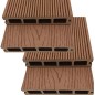 Lot de 4 Planche de jardin en bois composite 200 x 14,6 x 2,5 cm, trottoir extérieur, décoration de jardin