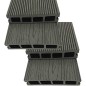 Pacote de 4 tábuas de jardim compostas, 220 x 14,6 x 2,5 cm, cinza, pavimentação externa, decoração de jardim Pacote de 4 tábuas de jardim compostas, 220 x 14,6 x 2,5 cm, cinza, pavimentação externa, decoração de jardim